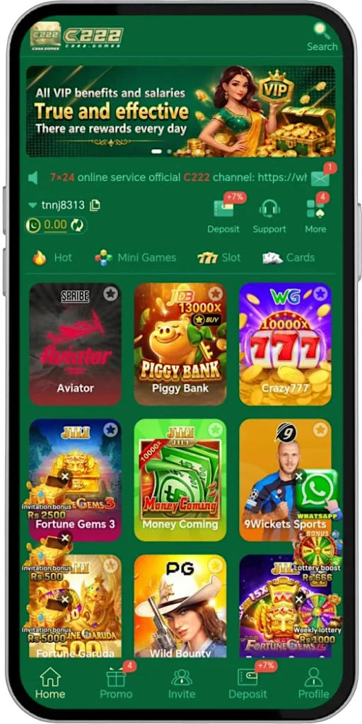 C222 Game APK main homepage